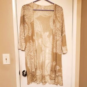 Chicos Cream Lace Cardigan Medium